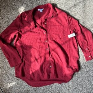 Old Navy women’s  Casual Red Button-Down Shirt